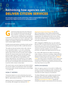 FedScoop report on public-private partnership model to deliver citizen service